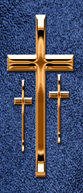 Copper 3 Crosses Shimmer Blue